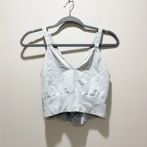 FREE PEOPLE MOVEMENT Light Blue Acid Wash Criss Cross Back Top Bralette Size XL